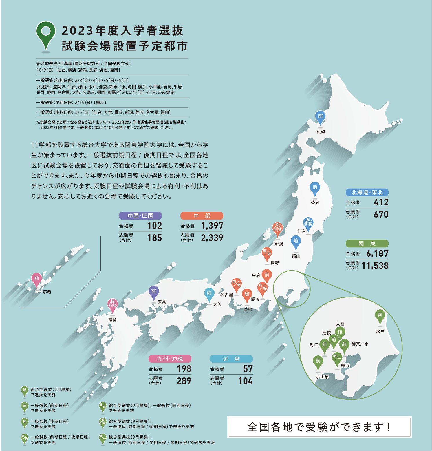 総合型選抜 9月募集 一般選抜 試験会場 関東学院大学 受験生サイト