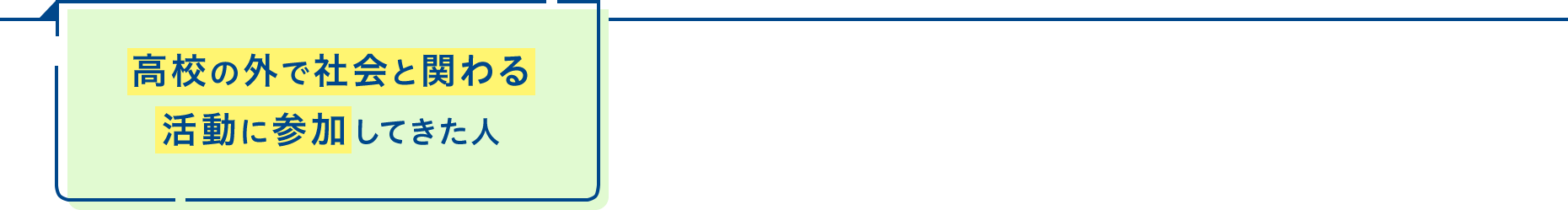 高校の外で社会と関わる活動に参加してきた人